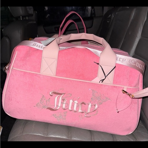 Juicy Couture Pink Diamond Wingin’ It Butterfly Weekender Duffle Travel Bag - Picture 1 of 1